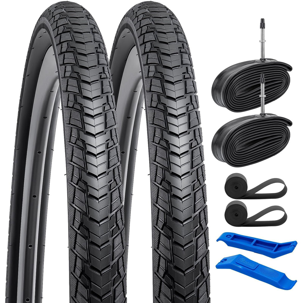 YunSCM 700x35C Road Bike Tyres and Inner Tubes Set - 28 Inch 2-Pack