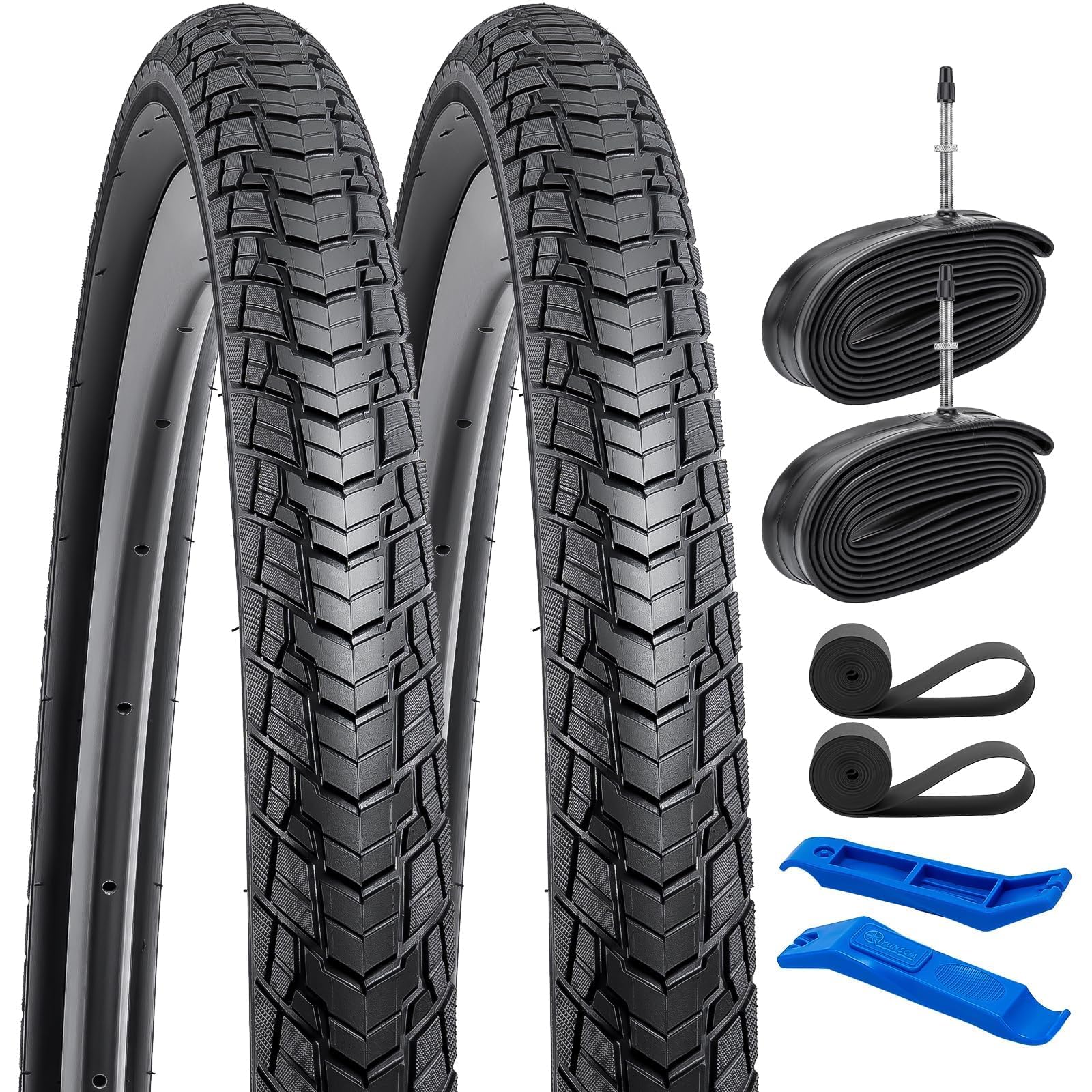 YunSCM 700x35C Road Bike Tyres and Inner Tubes Set - 28 Inch 2-Pack