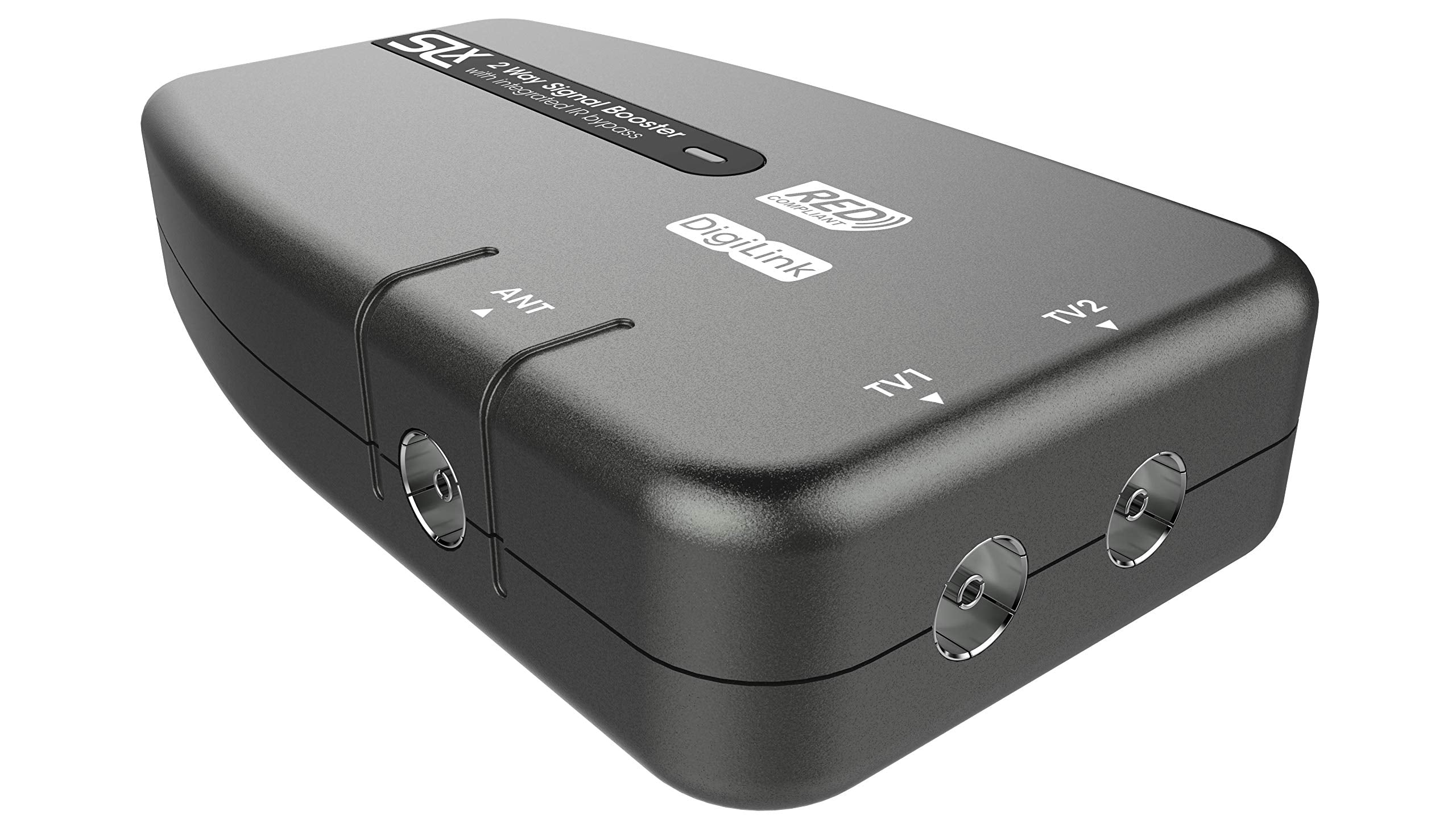 SLx TV Signal Booster Amplifier | 2 Way HD/FM/DAB Receiver – Grey