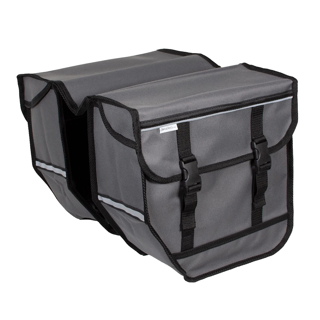 BikyBag Model M Waterproof Bicycle Double Panniers - Grey Rear Rack Bag