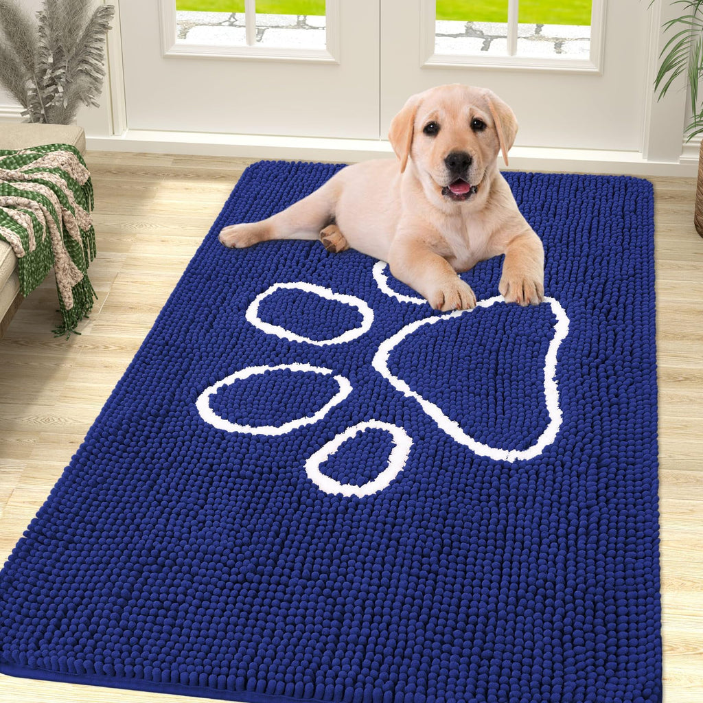 Homaxy Chenille Dog Door Mat – Super Absorbent Non-Slip Washable Rug