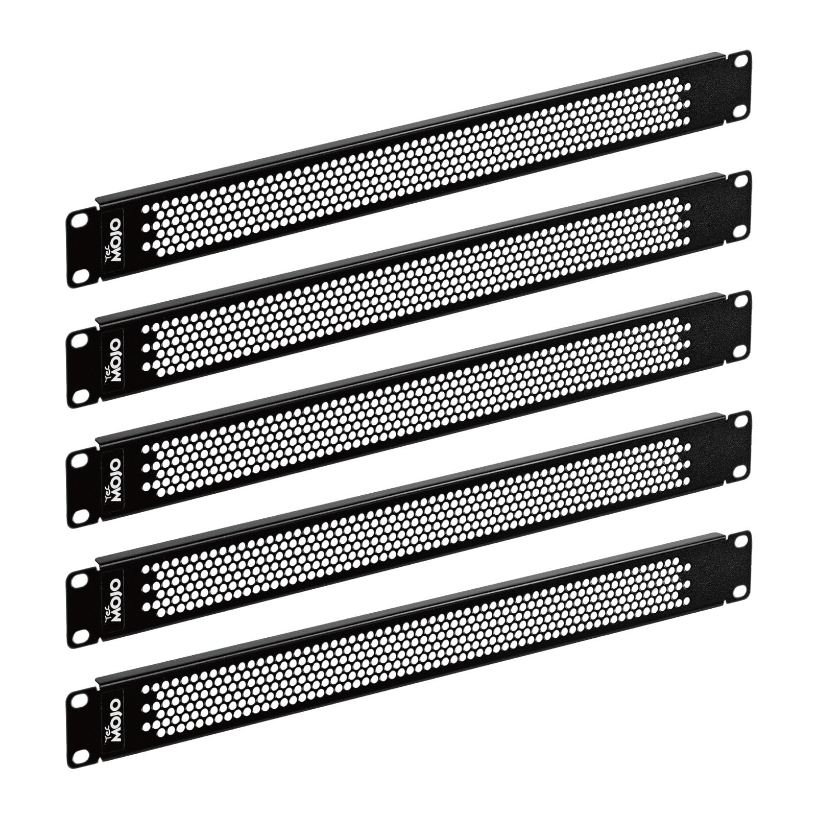 Tecmojo 1U Vented Blank Panel for 19-Inch Server Rack, Black, 5-Pack