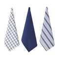 Penguin Home 100% Cotton Kitchen Tea Towels - Set of 3, White & Blue