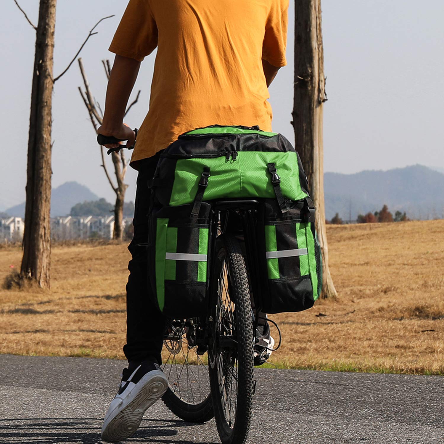 PELLOR 70L Waterproof 3-in-1 MTB Bicycle Pannier Bag with Rain Cover