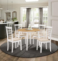 Hallowood Ledbury Round Drop Leaf Dining Table and 4 Chairs Set – White
