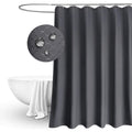 EurCross Extra Wide Waffle Shower Curtain – Dark Grey Heavyweight Fabric