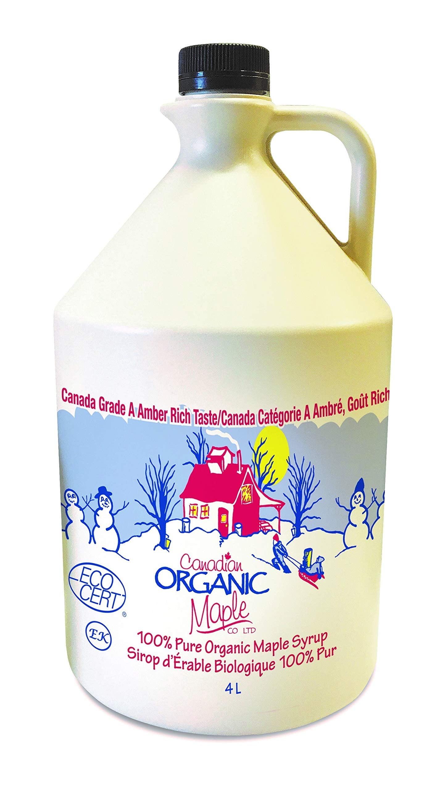 Canadian Organic Maple Co. Grade A Amber Rich Maple Syrup - 4L Bottle