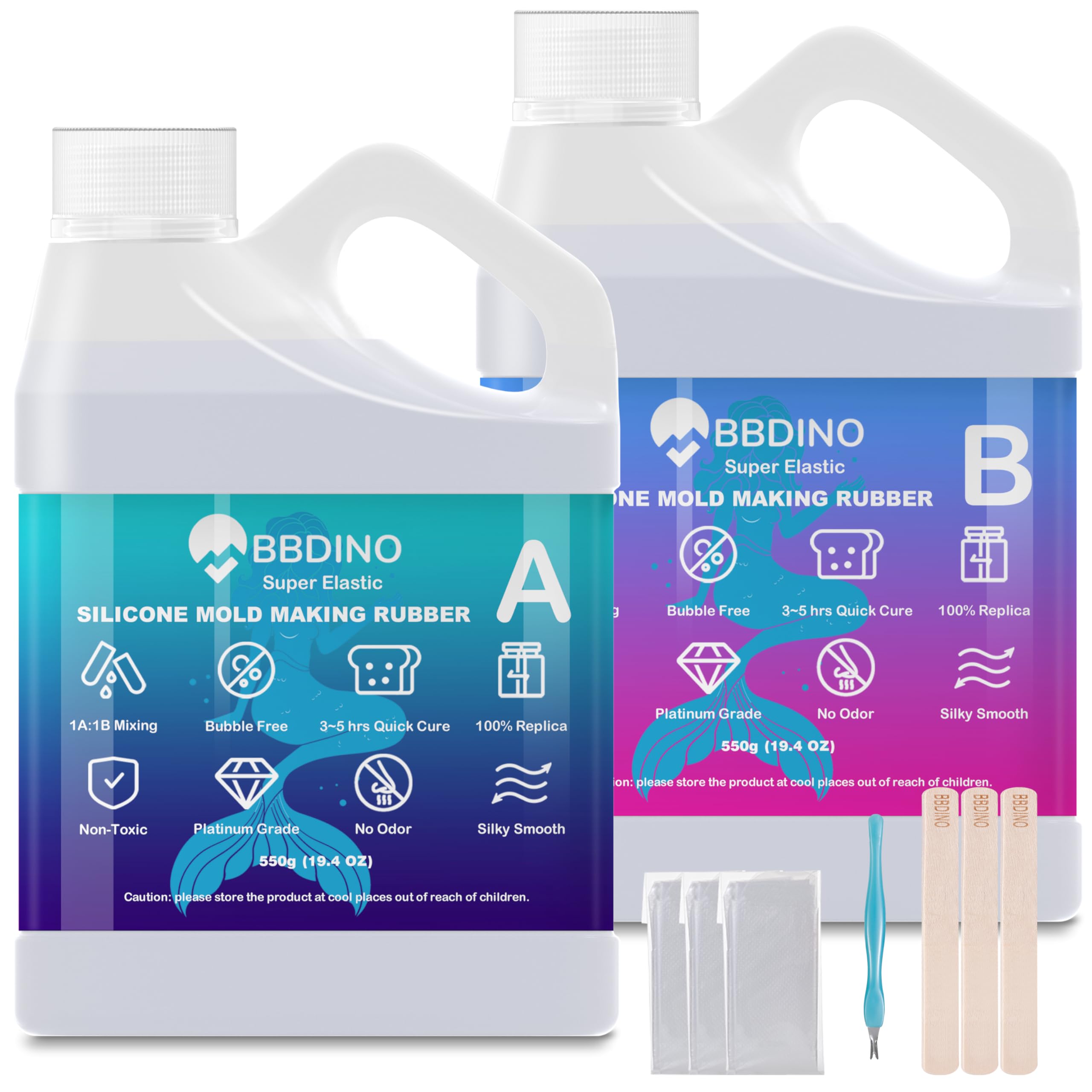 BBDINO Silicone Mold Making Kit | 2.42lb Super Elastic Liquid Rubber