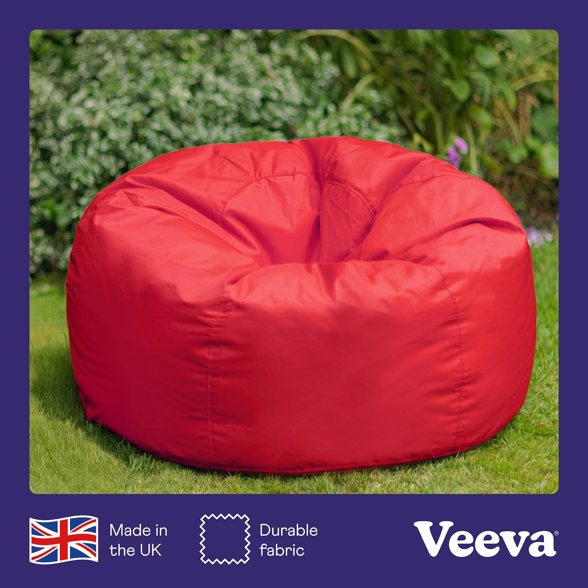 Bean Bag Bazaar Outdoor Bean Bag Chair | Water Resistant Red Garden Seat