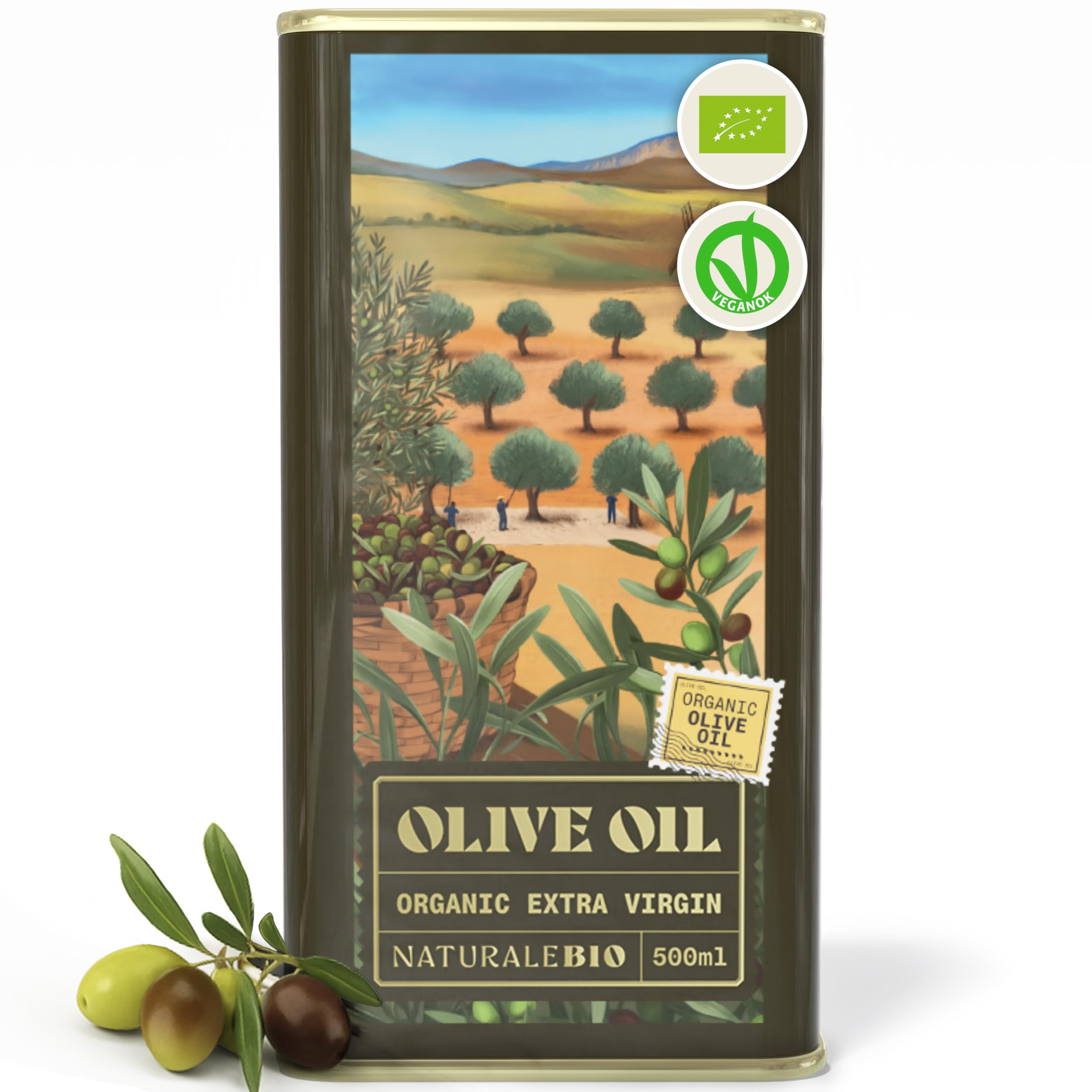 NaturaleBio Organic Extra Virgin Olive Oil – Cold Pressed Spanish 500ml