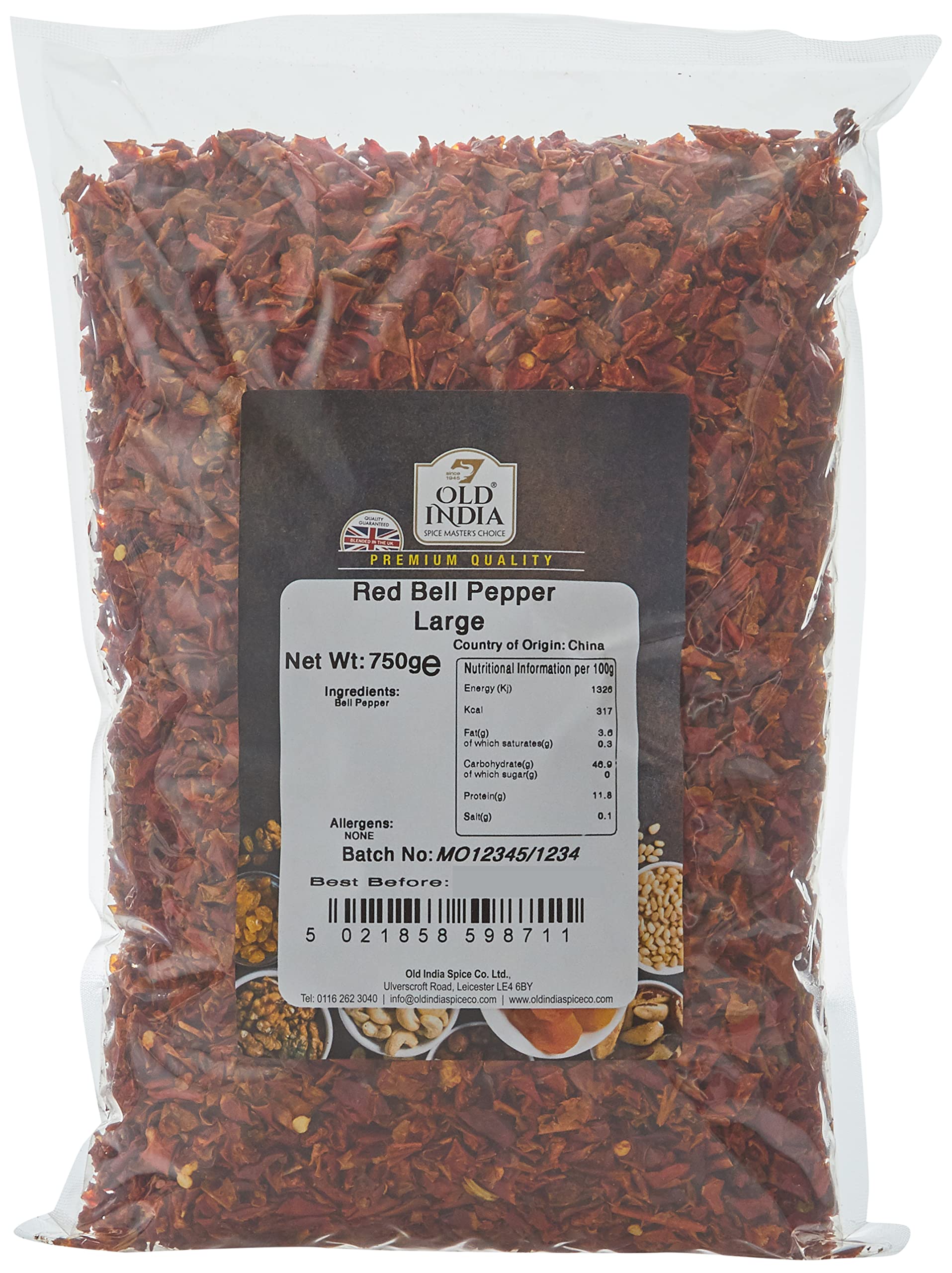 Red Bell Pepper Large Dried Spices - Bulk Pantry 750g