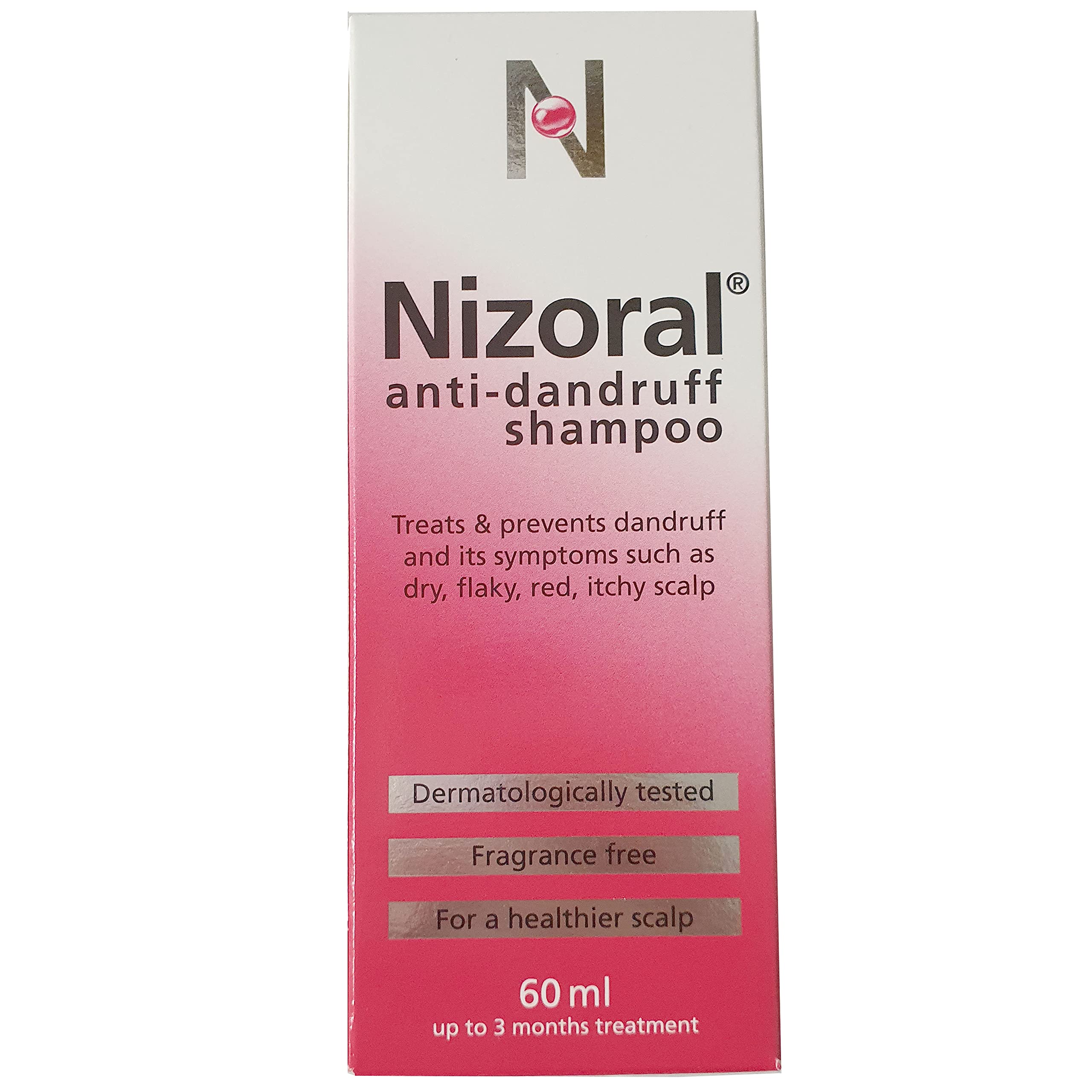 Nizoral Anti-Dandruff Medicated Shampoo - 60ml Bottle (Pack of 2)