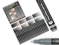 22 Gray Tone Acrylic Paint Pens | 0.7mm Extra Fine Tip Markers