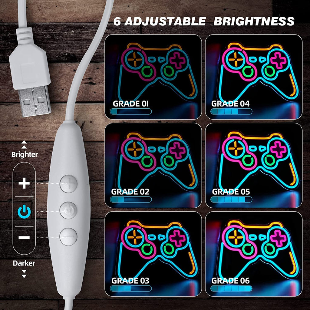 Eufrozy Gaming Neon Sign | Dimmable LED Wall Decor for Gamers & Bedrooms