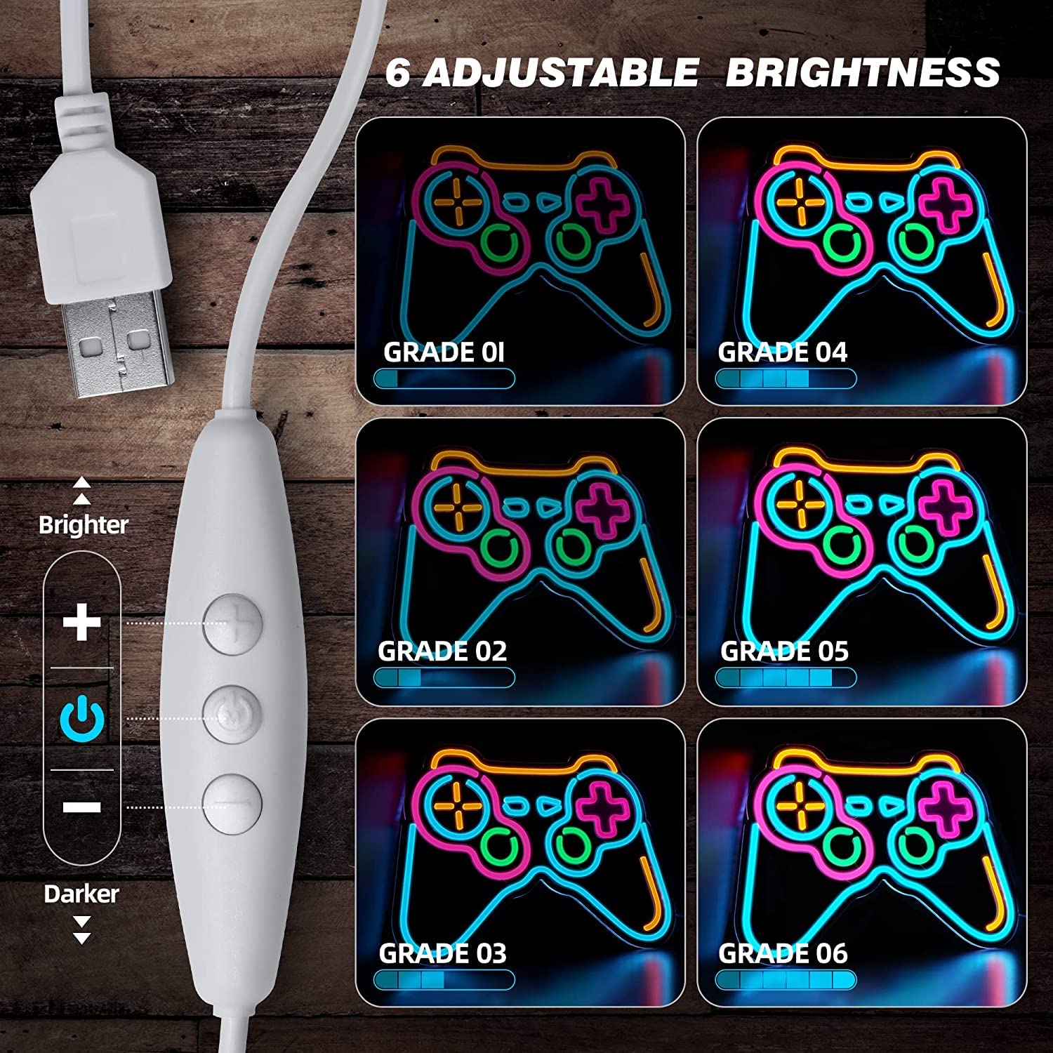 Eufrozy Gaming Neon Sign | Dimmable LED Wall Decor for Gamers & Bedrooms