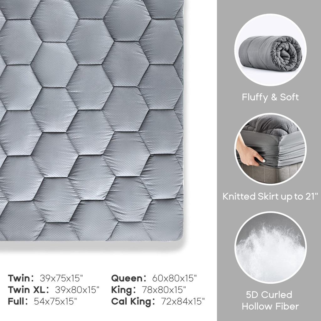 SONIVE Waterproof Mattress Topper – Thick Fluffy Fitted Pad, Single Bed