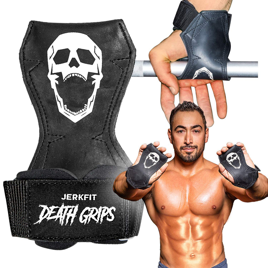 JerkFit Death Grips – Rubber Lifting Straps with Neoprene Wrist Support