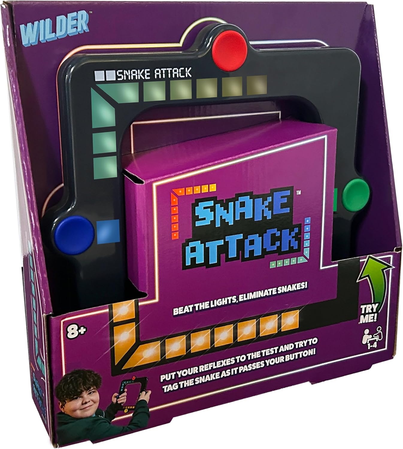 Snaps Snake Attack Handheld Electronic Light Game - Fast Reflex Toy