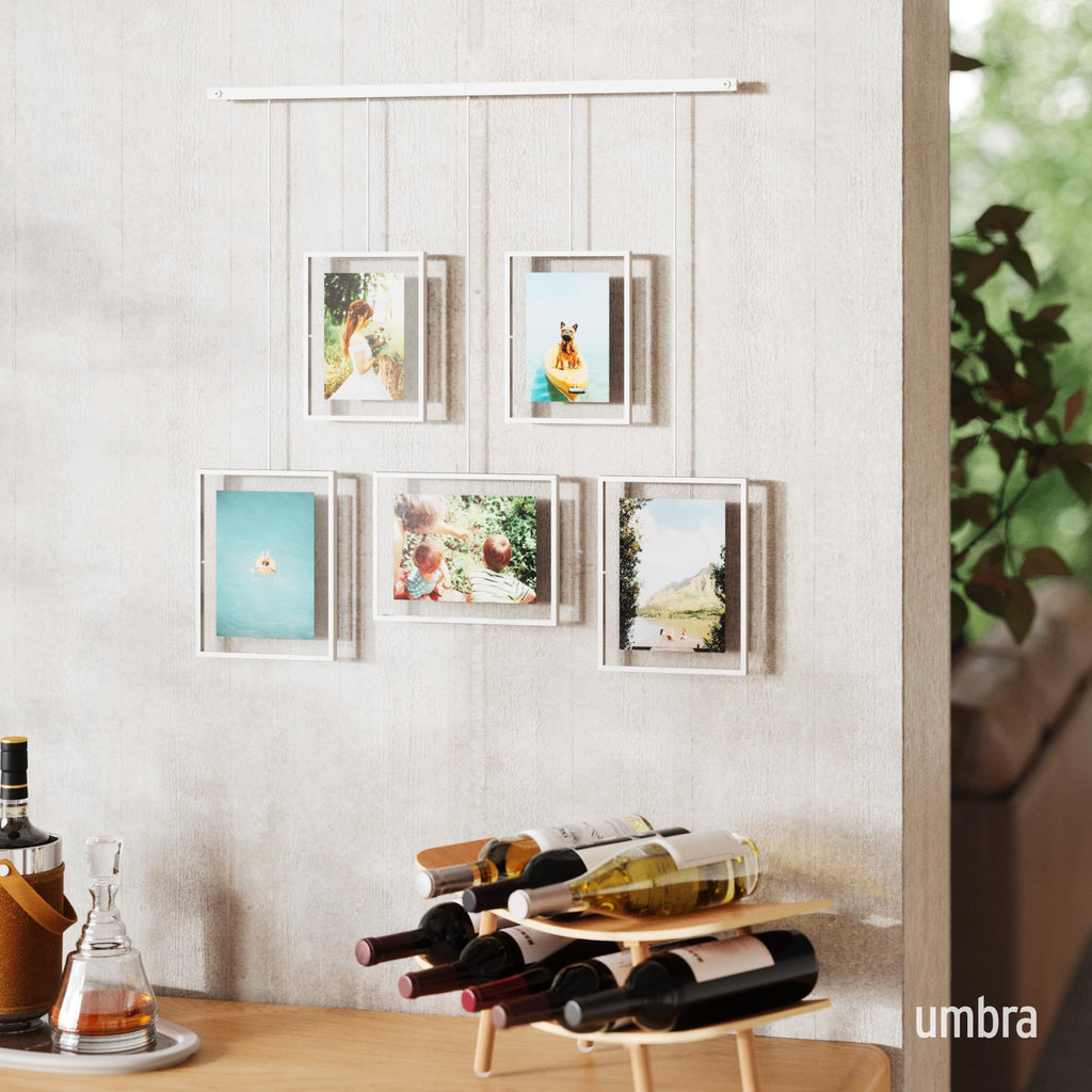Umbra Exhibit Hanging Gallery Photo Frames - 5 Piece Set in White