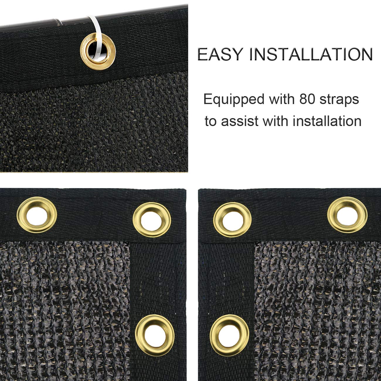 Sunnyglade Privacy Fence Screen - 5' x 50' Heavy Duty HDPE Mesh, Black