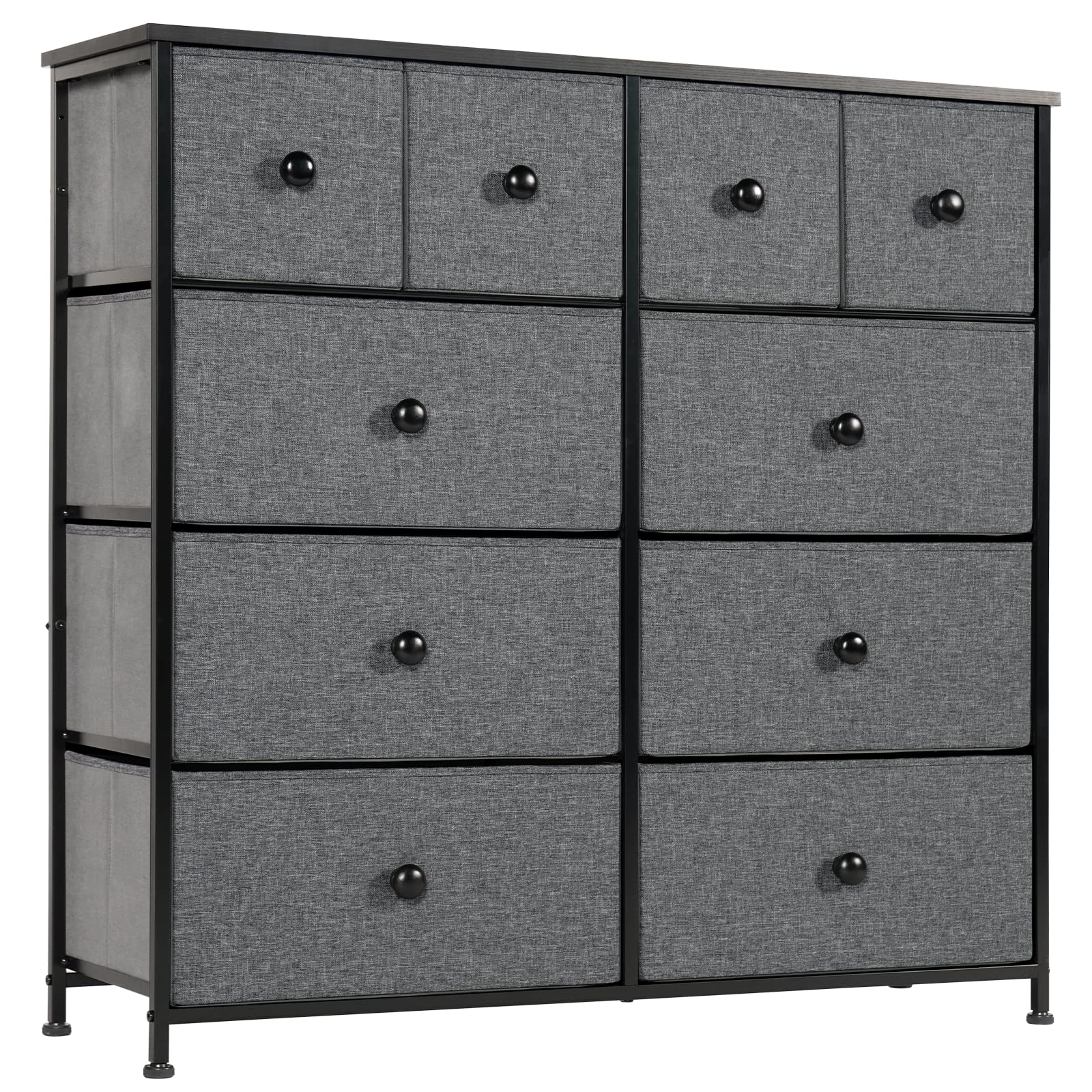 LYNCOHOME 10-Drawer Fabric Dresser – Metal Frame Storage Chest