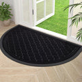 Homaxy Half Moon Door Mat – Non-Slip Rubber Dirt Trapper Doormat, Black