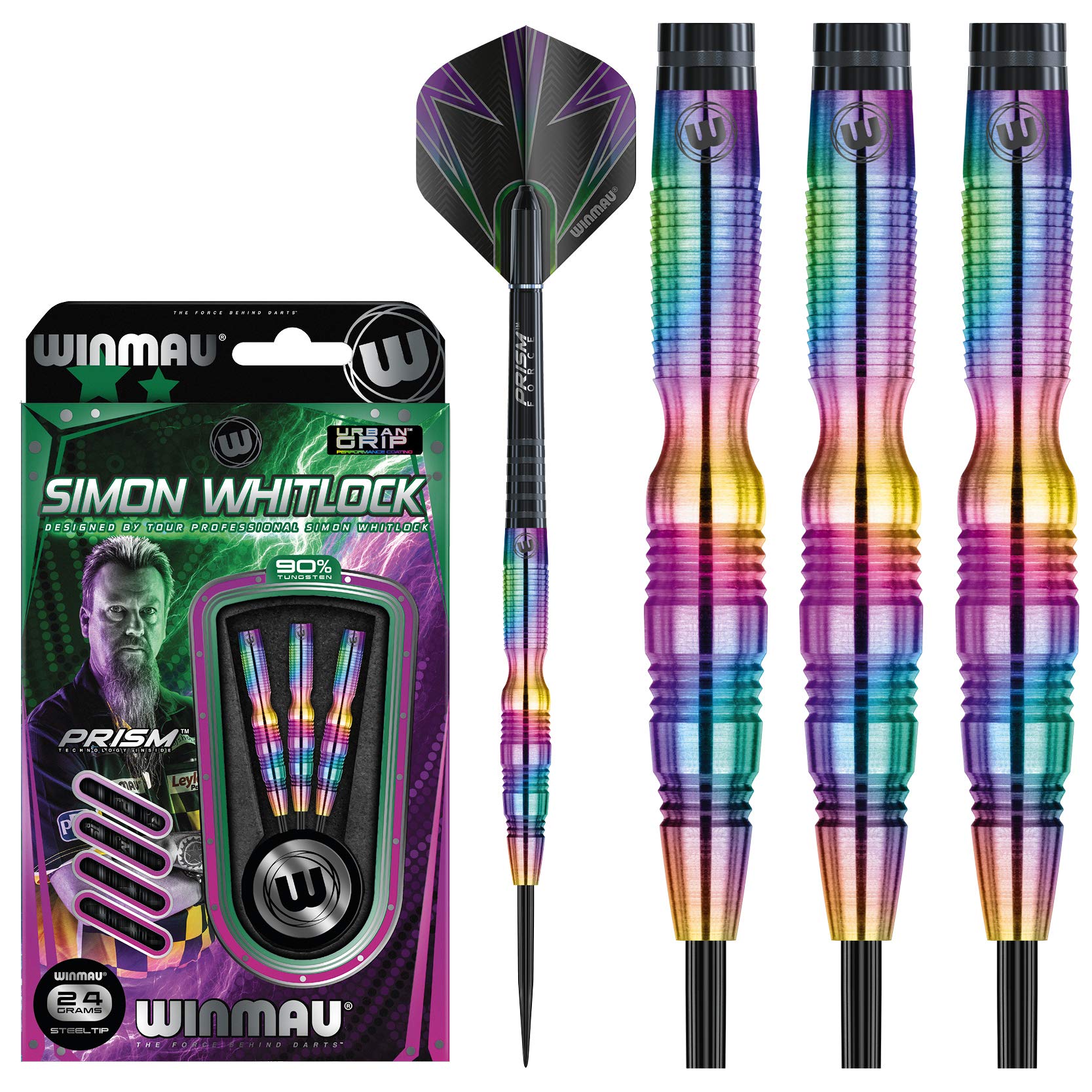 Winmau Simon Whitlock Tungsten Darts Set - 24g Urban Grip Darts