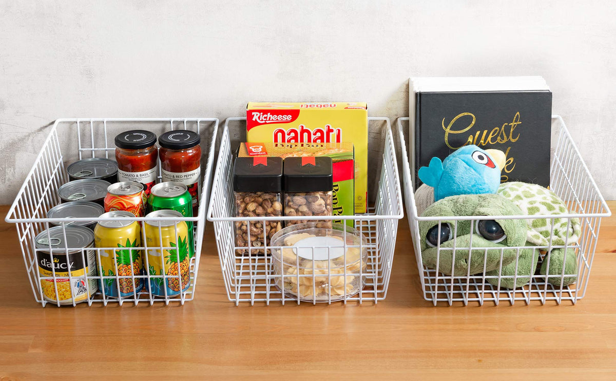 iPEGTOP Metal Wire Stroage Baskets, Large Freezer Refrigerator Organizer Bins, Home Office Shelf Freezer Storage for Bathroom, Pantry - image 2
