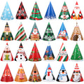 Harrycle 24 Pcs Christmas Party Hats – Paper Cone Hats for Photo Props