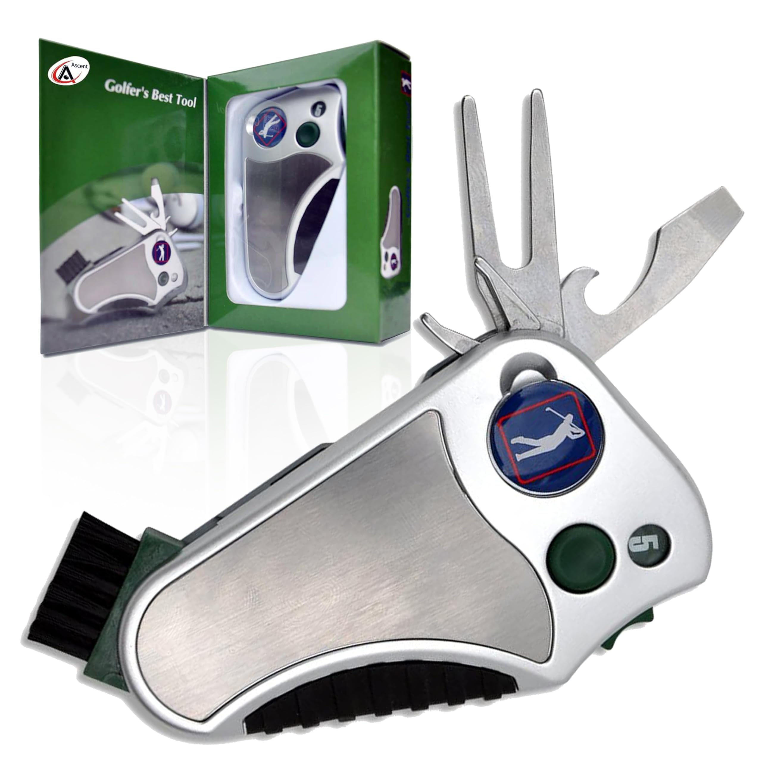 6-in-1 Golf Multitool – Divot Repair and Stroke Counter