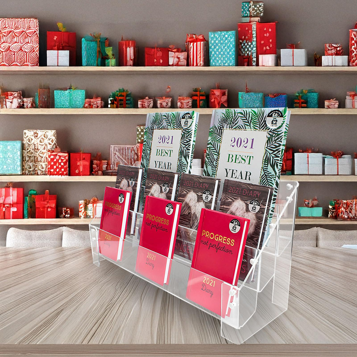 Greeting Card Rack - Universal Fit - 3 Tiers 420mm WidE DSL+ 420mm