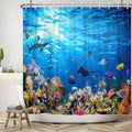 Jolof Store Ocean Sea Floor Shower Curtain | Waterproof Polyester, 180x200cm