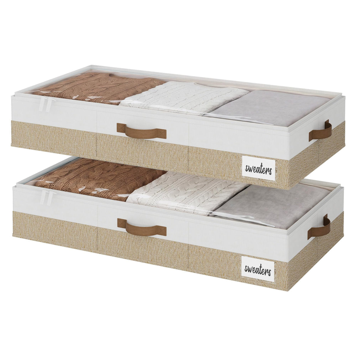 StorageWorks Large Under Bed Storage Containers with Handles and Label Holder, 2 Pack Ultra-thick Fabric Underbed Bins, Closet Organizer for Clothes - image 1