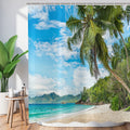 ASDCXZ Palm Beach Shower Curtain | Waterproof Tropical Polyester – 180x200cm