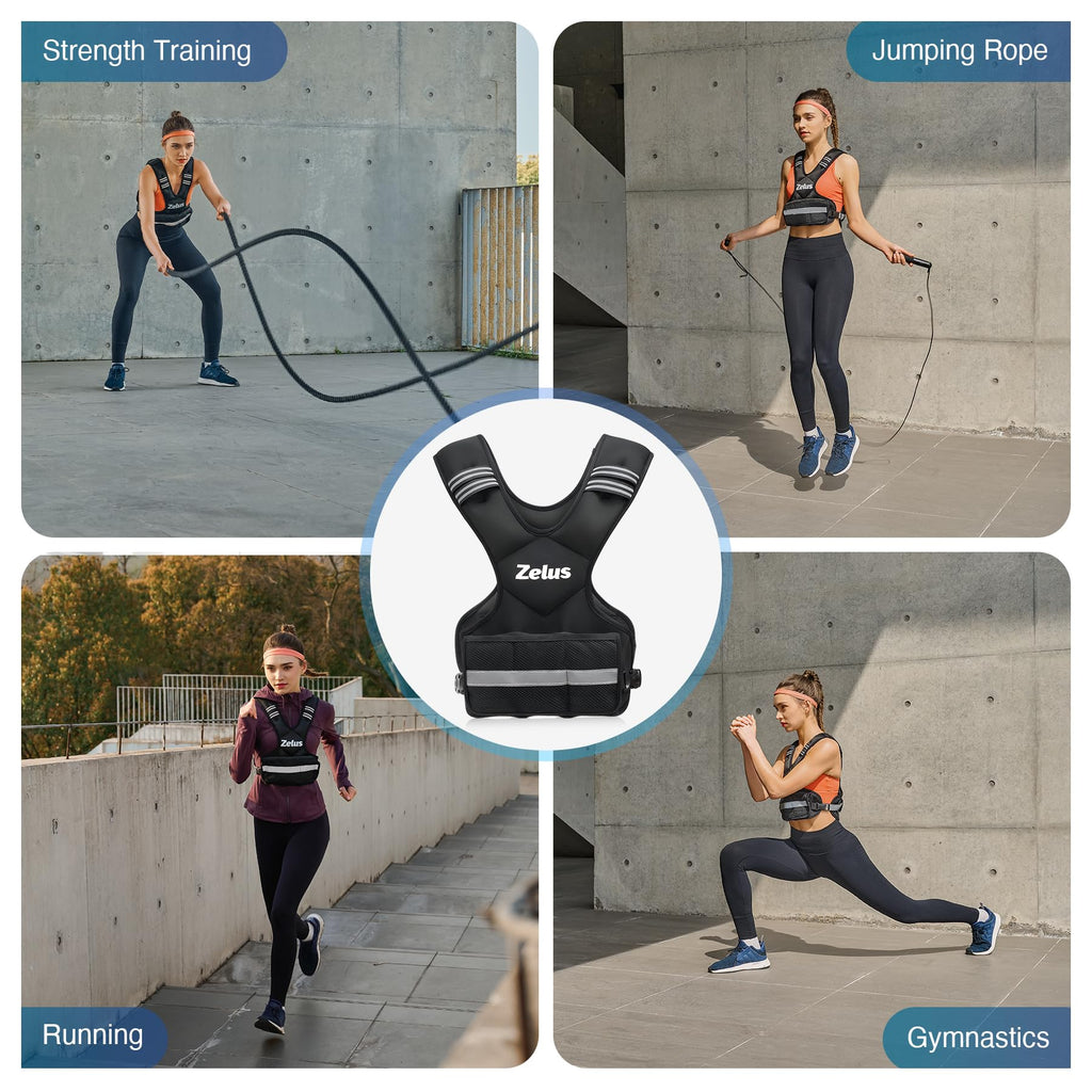 ZELUS Adjustable Weighted Vest | 9-14.5kg Neoprene Weight Vest for Cardio