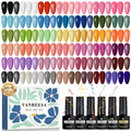 VANREESA Gel Nail Polish Set – 50 PCS Soak Off Kit with Base & Top Coats