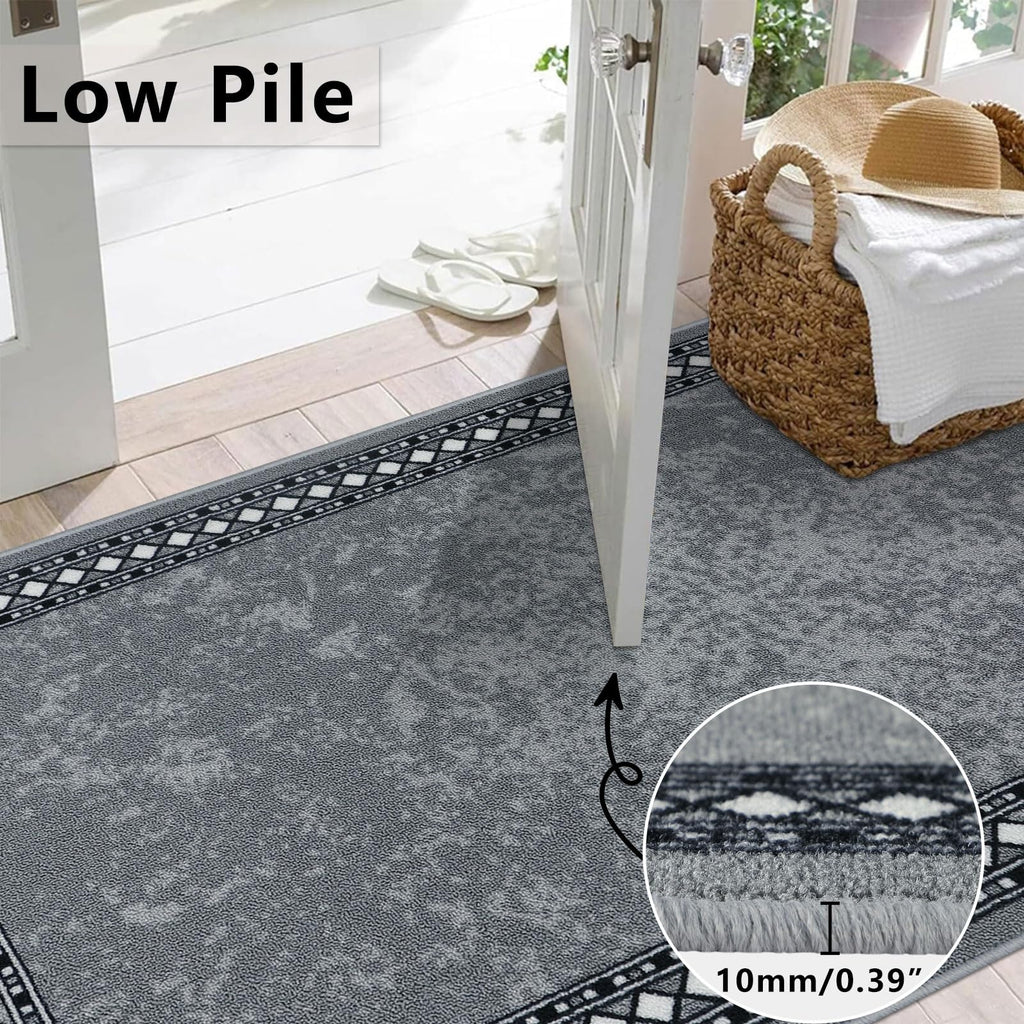 Homcomodar Hallway Runner Rug - 65x300cm Non-Slip Washable Nylon Carpet