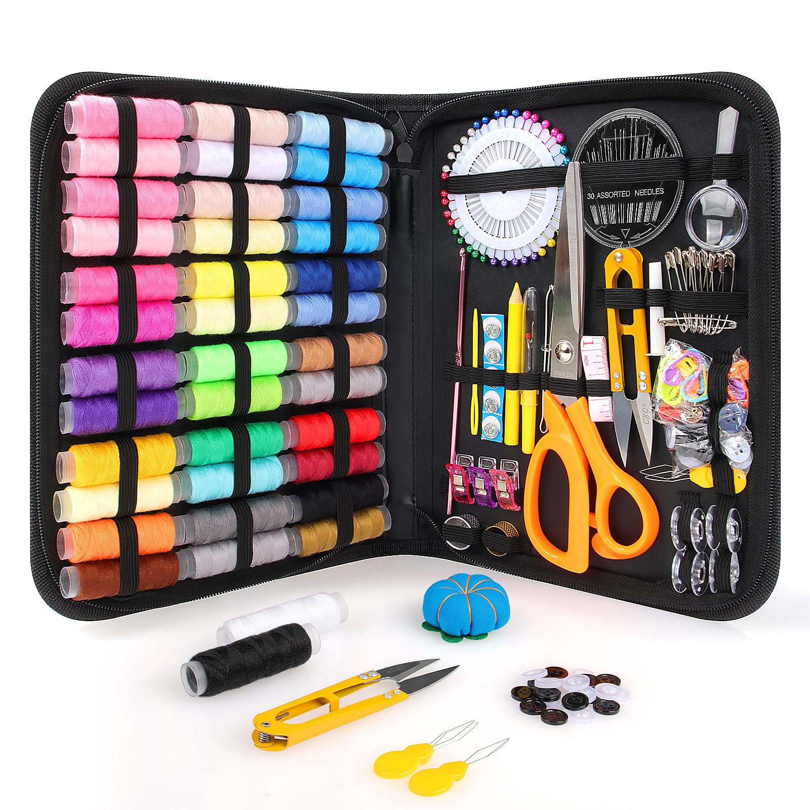 Goeveo 188 Pcs Sewing Kit for Adults – Portable DIY Repair Set with Case