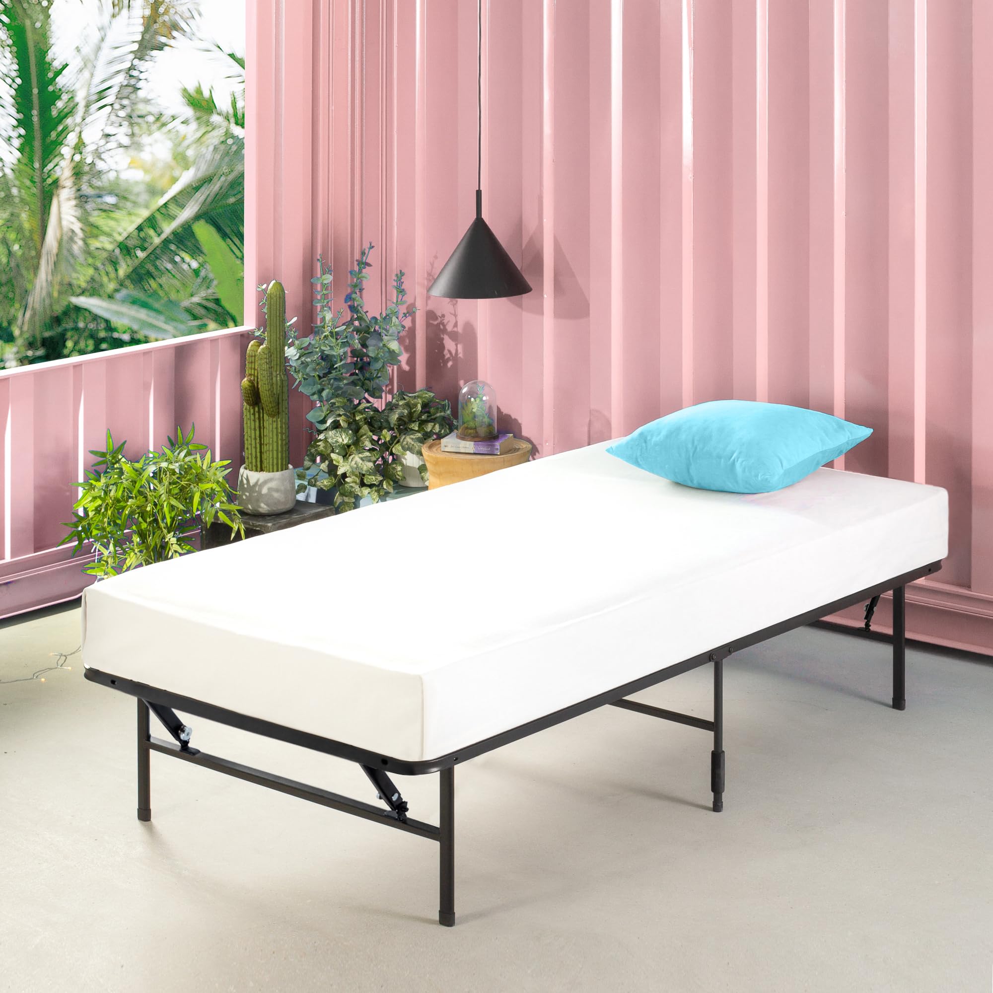 Zinus SmartBase Single Metal Bed Frame – Foldable Platform Bed
