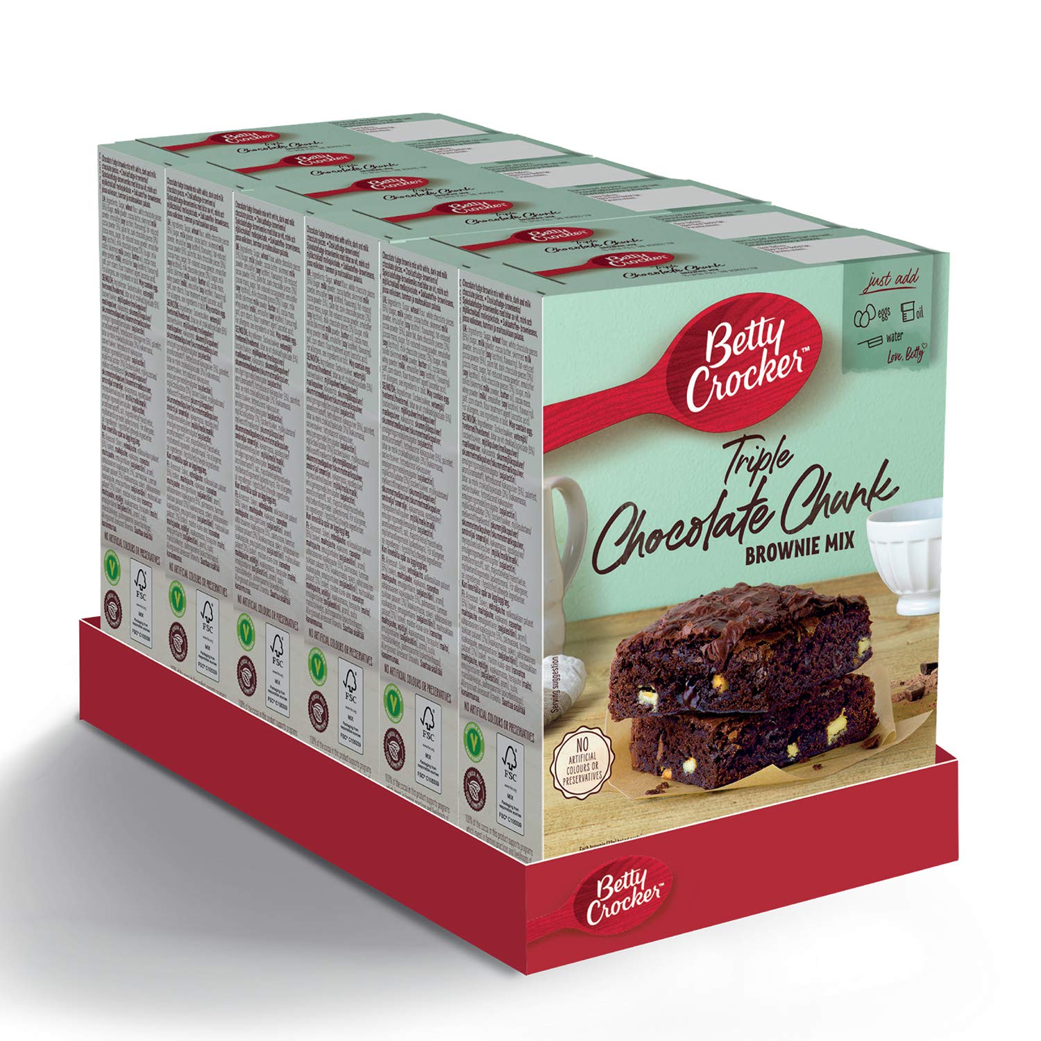 Betty Crocker Triple Chocolate Brownie Cake Mix 415g - Pack of 6