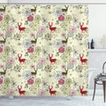 Abakuhaus Winter Deer Shower Curtain | Waterproof Fabric Decor, 69 x 78