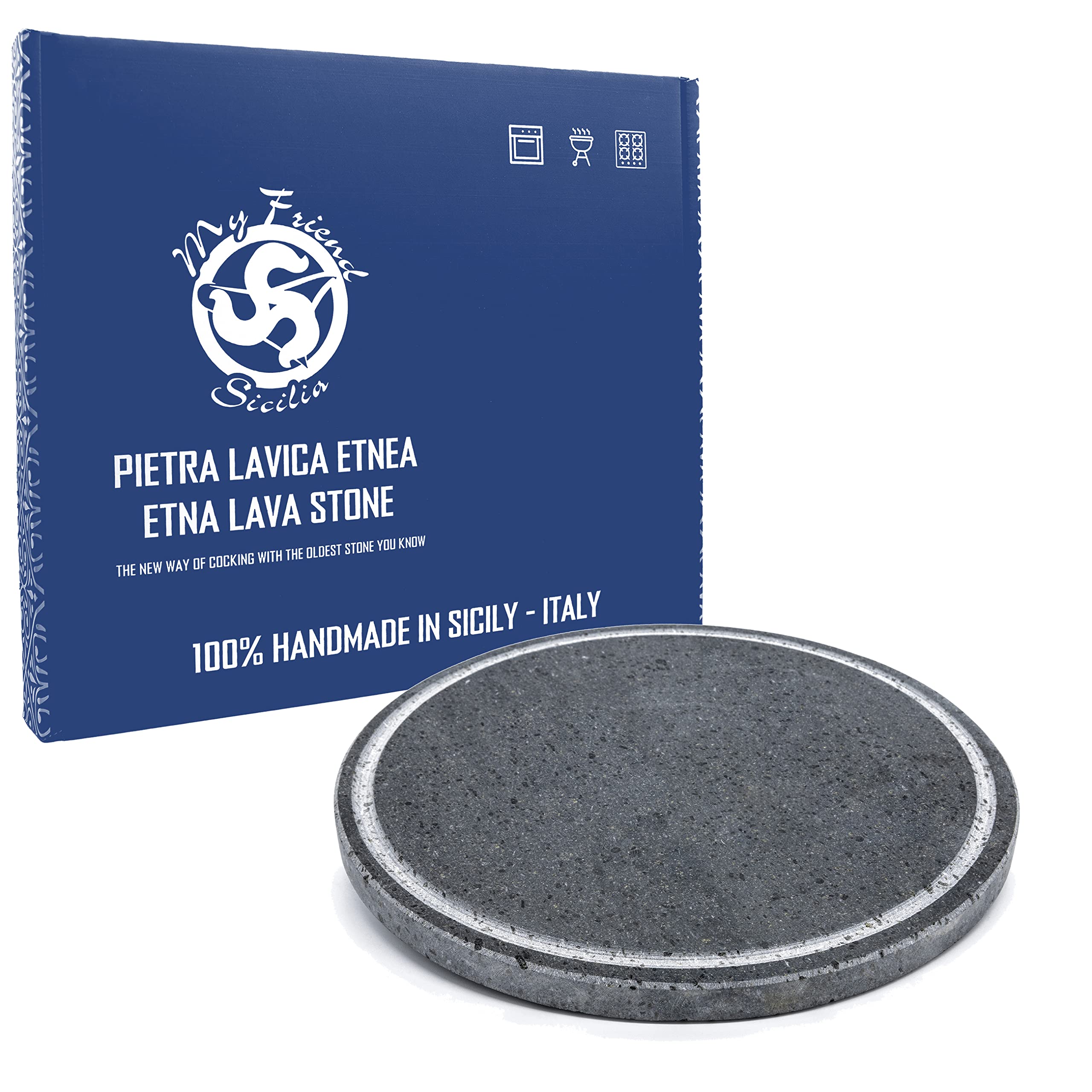 Etna Lava Stone Grill - 35cm Round Non-Stick BBQ Plate