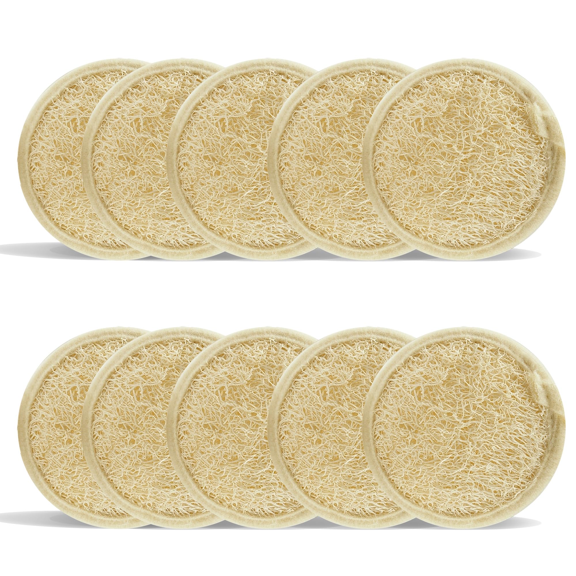 Jolof Store Natural Loofah Exfoliating Pads – 10 Pack Biodegradable