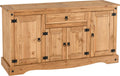 Seconique Corona 4 Door 1 Drawer Sideboard in Distressed Waxed Pine - image 1