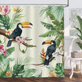 Bonhause Tropical Toucan Shower Curtain | Waterproof Jungle Leaf 180x180cm