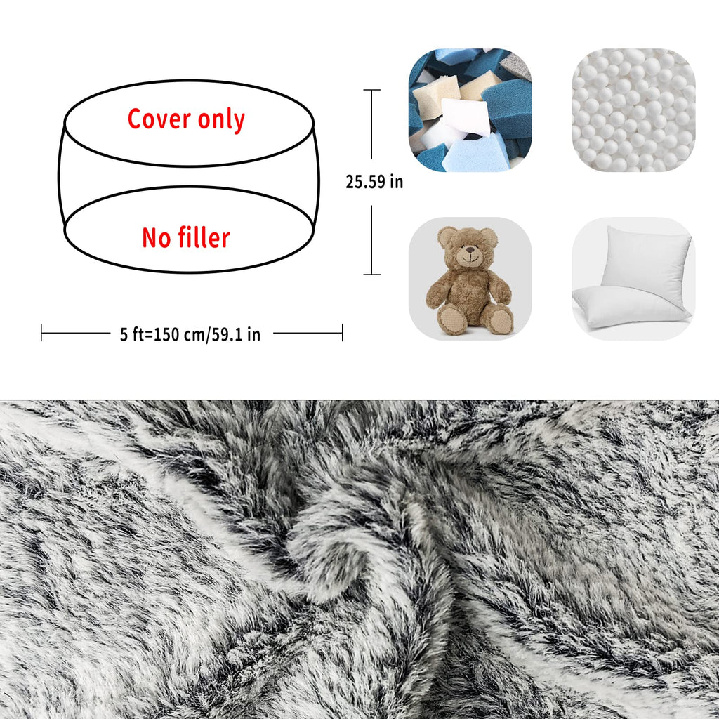 YudouTech Giant Bean Bag Chair Cover | Soft PV Velvet Washable Sofa Bed
