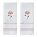 SKL Home Misty Floral Embroidered Cotton Hand Towel Set - 2-Piece, White