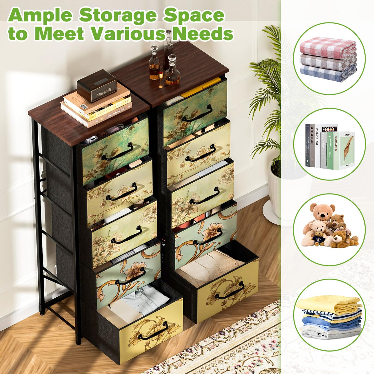 LNZHAO 5 Drawer Tall Chest of Drawers Bedroom - image 5