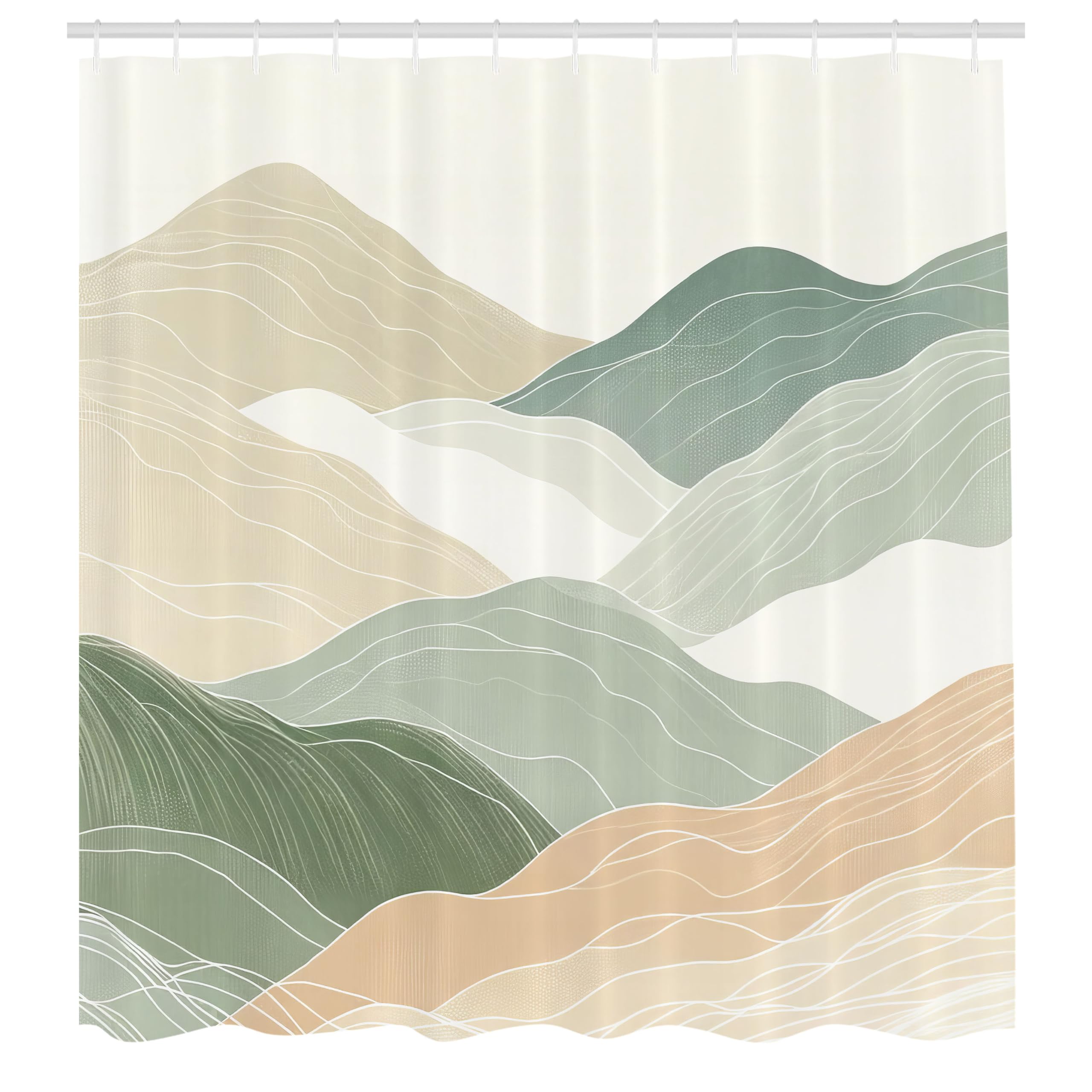 Abakuhaus Mountain Landscape Shower Curtain | Waterproof Fabric, 175x200cm