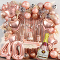 Rose Gold 40th Birthday Decorations Kit for Women